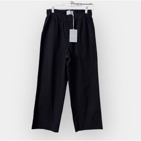 Everlane The Easy Pant Wide Leg Organic Cotton Black Size L NWT - Picture 6 of 13
